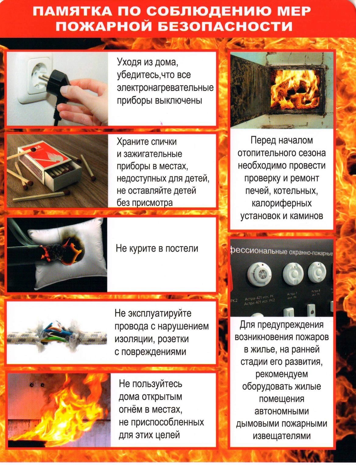 Соблюдение мер пожарной безопасности является основой Вашей безопасности и людей Вас окружающих
