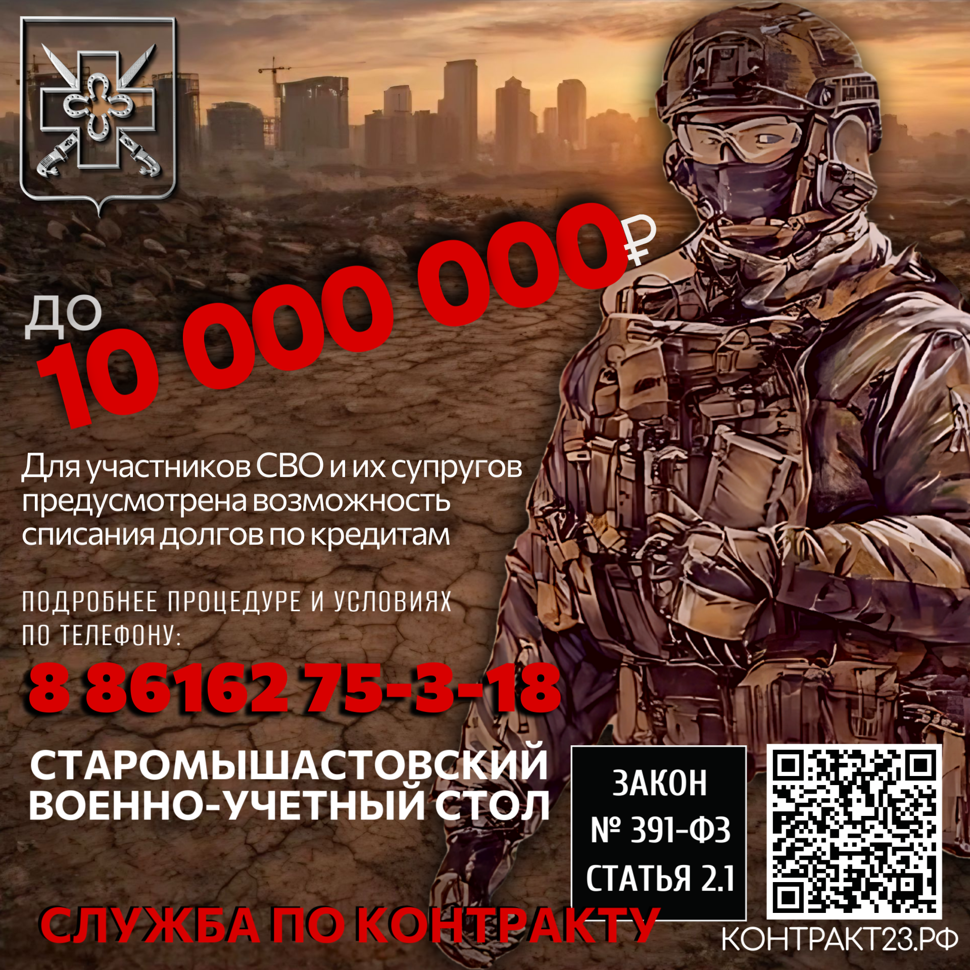 Для участников СВО и их супругов предусмотрена возможность списания долгов по кредитам