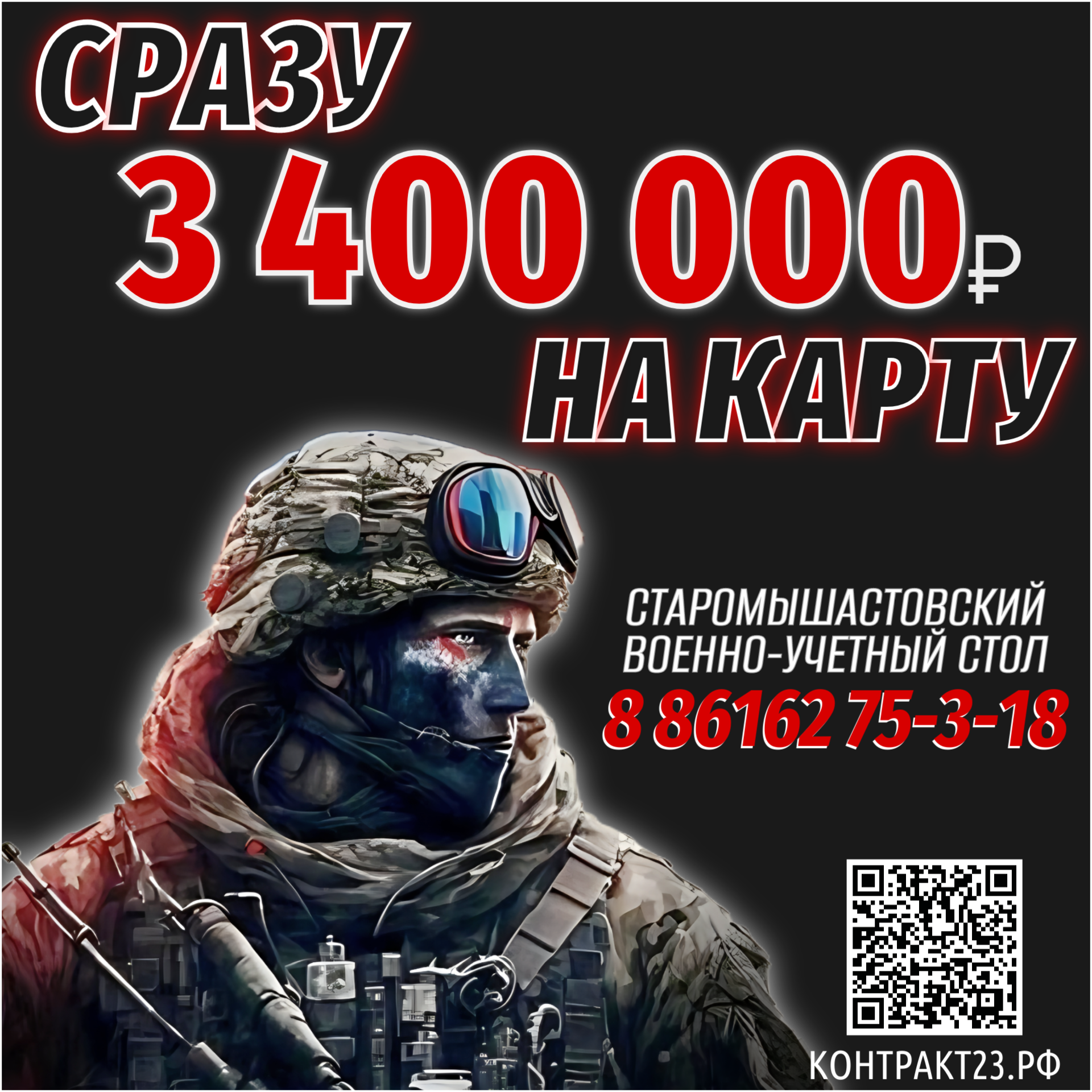 Одна из самых крупных в России и самая большая в ЮФО единовременная выплата за контракт с Минобороны России в Краснодарском крае