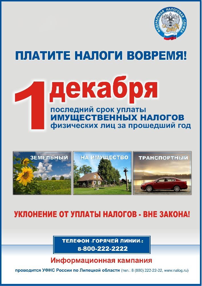 Платите налоги вовремя!